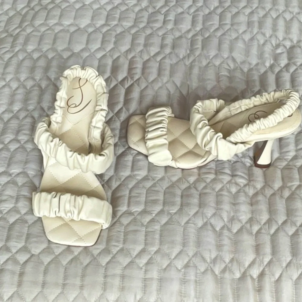 Sam Edelman leather Ruffled Heeled Sandals - Picture 1 of 3